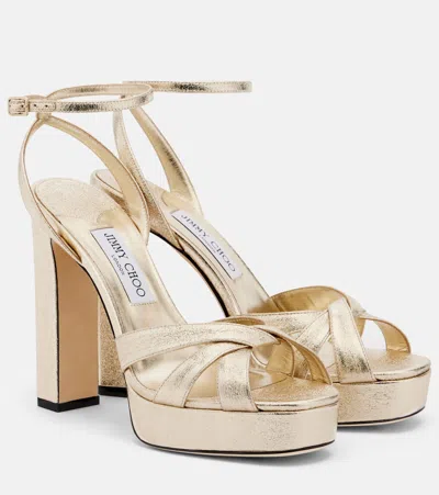 Jimmy Choo Kove Platform Sandals In Gold