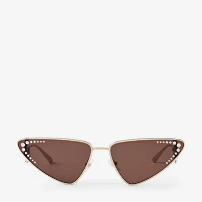 Jimmy Choo Kristal Geometric-frame Sunglasses In E73 Dark Brown