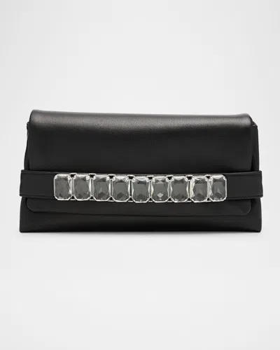 Jimmy Choo Kya Crystal-embellished Leather Clutch Bag