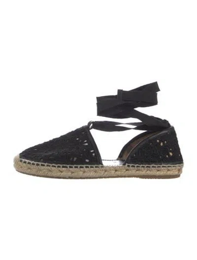 Pre-owned Jimmy Choo Lace Colorblock Pattern Espadrilles In Black
