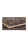 Jimmy Choo Lace Emmie Clutch Bag In Brown
