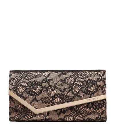 Jimmy Choo Lace Emmie Clutch Bag In Brown