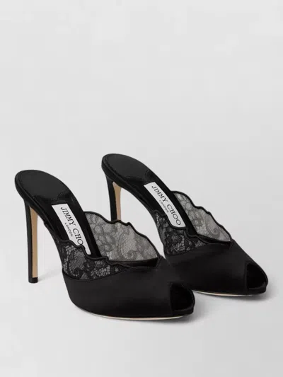 Jimmy Choo Lace Mules In Black