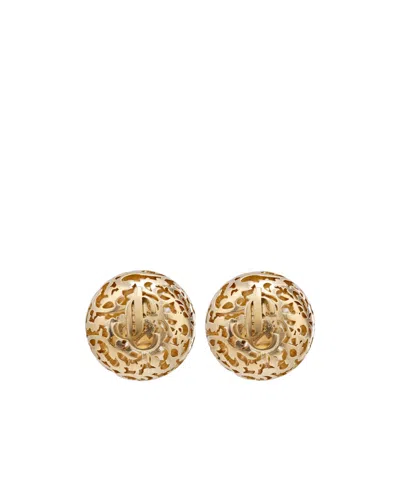 Jimmy Choo Lace Sphere Studs In Gold
