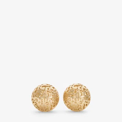Jimmy Choo Lace Sphere Studs Gold Finish Metal Sphere Stud Earrings Silver One Size