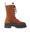 Jimmy Choo Aldea Leather Lace-up Boots In Brown