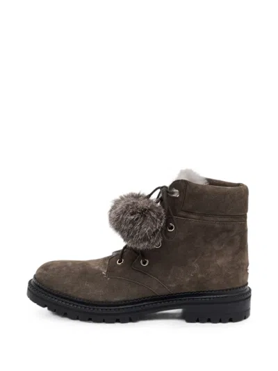 Pre-owned Jimmy Choo Lace-up Ankle Boots In Brown