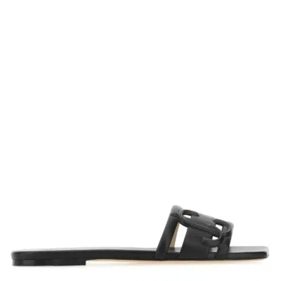 Jimmy Choo Ladies Black Laran Flat Sandals