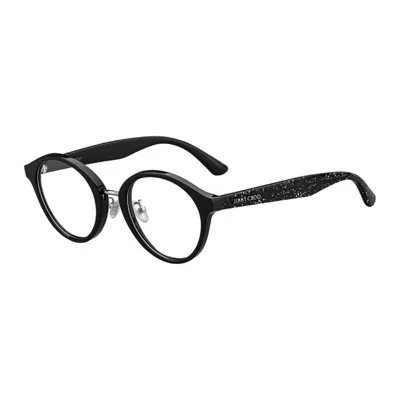 Jimmy Choo Ladies Black Round Eyeglass Frames Jc197/f 0ns800