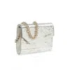 Jimmy Choo Ladies Champagne Coarse Glitter Acrylic Clutch Bag In Beige