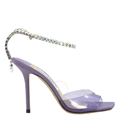 Jimmy Choo Ladies Saeda Crystal Embellished Sandals In Purple