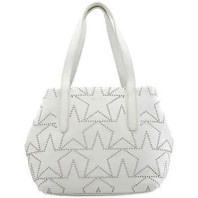 Pre-owned Jimmy Choo Ladies Sofia Studded Leather Tote Bag 193 Sofia/s Ddp Latte/silver