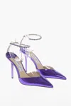 Jimmy Choo Saeda Crystal Ankle Strap Pointed Toe Pump In Purple