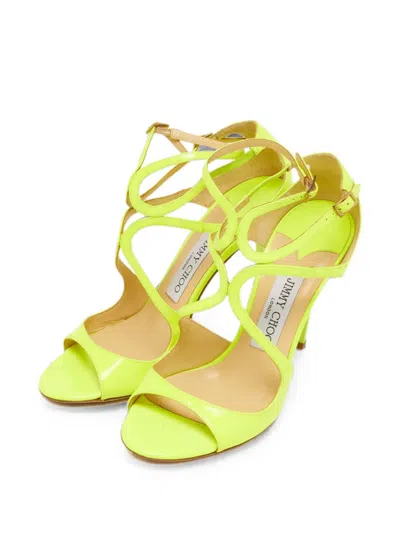Pre-owned Jimmy Choo Lance Ankle-strap Sandals In Yellow