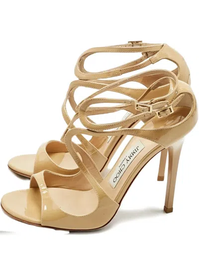 Pre-owned Jimmy Choo Lance Buckle Heeled Sandals In Neutral