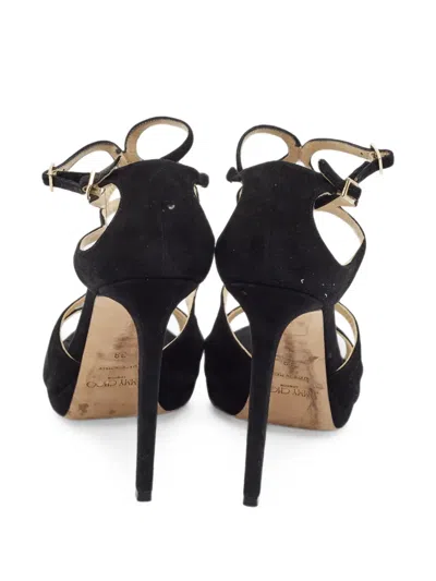 Pre-owned Jimmy Choo Lancer Looping-strap Sandals In Black