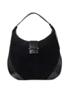 Jimmy Choo Bar Large Suede Shoulder Bag In Black