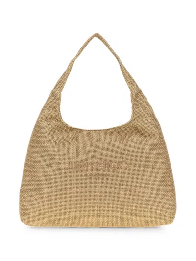 Jimmy Choo Large Beach Diamond Beach Bag In Black
