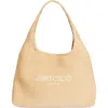 Jimmy Choo Large Beach Diamond Woven Raffia Hobo Bag