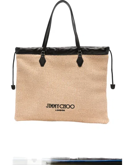 Jimmy Choo Large Drawstring Beach Tote Bag