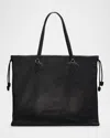 Jimmy Choo Large Drawstring Leather Tote Bag