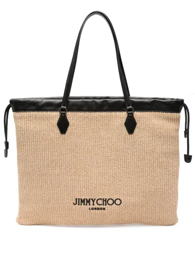 JIMMY CHOO LARGE DRAWSTRING TOTE BAG