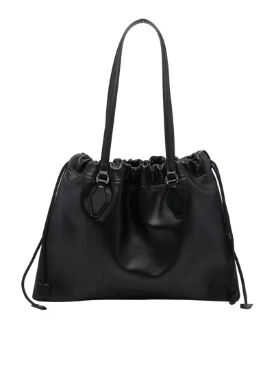 Jimmy Choo Large Drawstring Tote Bag In Black