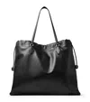 Jimmy Choo Large Leather Drawstring Tote Bag