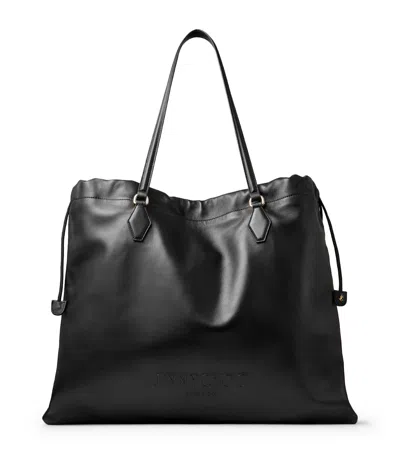 Jimmy Choo Large Leather Drawstring Tote Bag