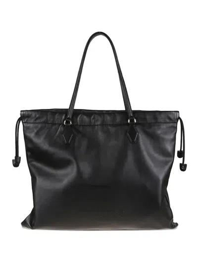 Jimmy Choo Soft Nappa Drawstring Tote With Elegant Embellishments In Black