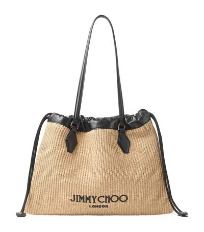 Jimmy Choo Large Raffia Drawstring Tote Bag