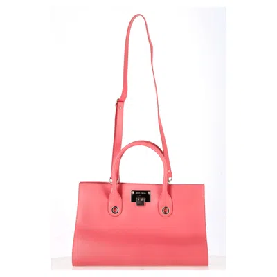 Jimmy Choo Large Riley Handbag In Coral Leather