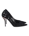 Jimmy Choo Lasercut Romy Pumps Black Suede In Black