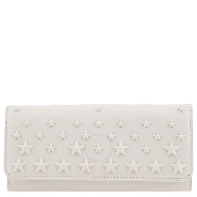 Jimmy Choo Latte / Light Gold Ladies Nino Star Stud-embellished Wallet In White
