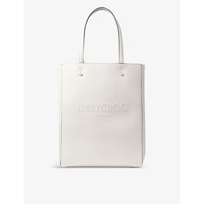 Jimmy Choo Lenny Leather Tote Bag In White