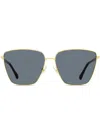 Jimmy Choo Lavi Square-frame Sunglasses In 2m2ir Gold/black