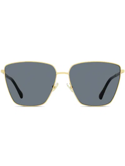 Jimmy Choo Lavi Square-frame Sunglasses In 2m2ir Gold/black