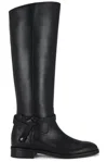 Jimmy Choo Lawton Kb Leather Knee-high Boot In Black