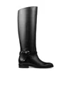Jimmy Choo Knee-high Strap Detail Round Toe Boots In Black