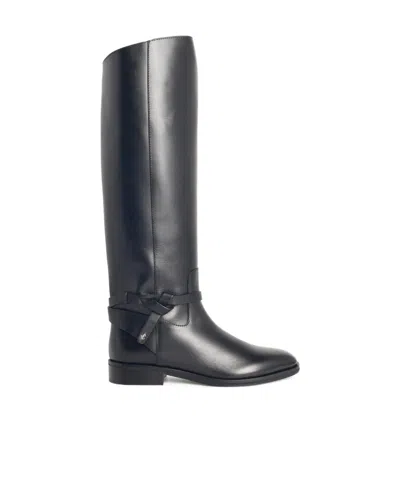 JIMMY CHOO KNOTTED-STRAP LEATHER BOOTS