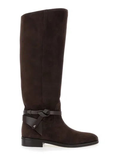 Jimmy Choo Lawton Kb Flat In Brown
