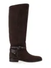 Jimmy Choo Suede Lawton Kb Flat Boots Women In Brown