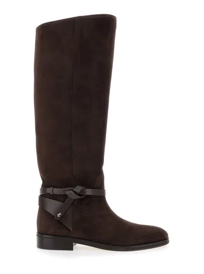 Jimmy Choo Lawton Kb Flat In Brown