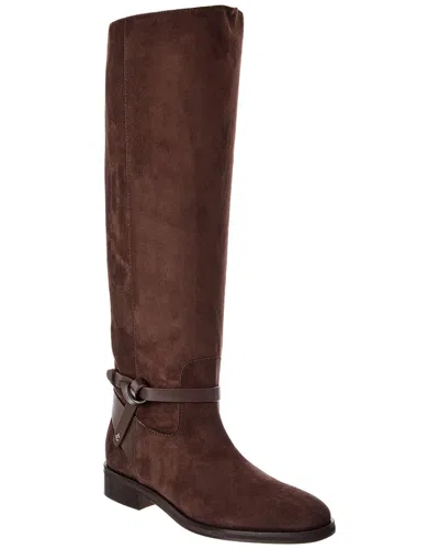 Jimmy Choo Lawton Kb Leather Knee-high Boot In Brown
