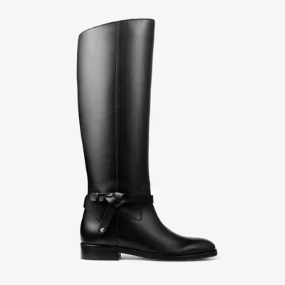 Jimmy Choo Lawton Knee Boot Flat In Black