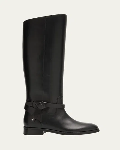 Jimmy Choo Lawton Leather Knee Boots In Black