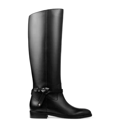JIMMY CHOO LAWTON LEATHER KNEE-HIGH BOOTS
