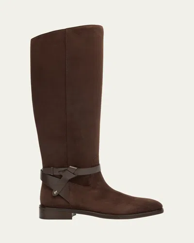Jimmy Choo Lawton Suede Knee Boots In Brown