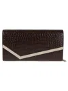 Jimmy Choo Emmie Clutch In Soft Crocodile-embossed Calfskin In Brown