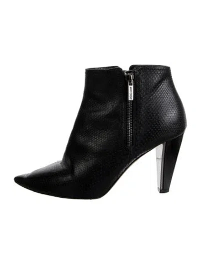 Pre-owned Jimmy Choo Leather Animal Print Boots In Black